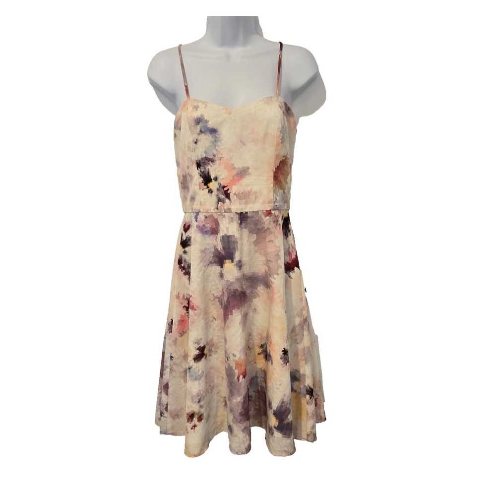 Hunter Bell‎ Women's Corset Dress Off White Floral Pastel Back Zip Size 2